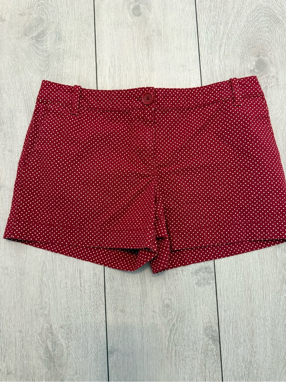 LOFT Red Polka Dot High Waist Shorts
